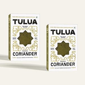 tulua coriander premium powder dhaniya - 100gm each pack of 2  naturally processed and grounded with natural oils  100 natural and organic  made with freshest coriander seeds