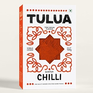 tulua guntur chilli premium powder lal mirch - 100gm  naturally processed with natural oils  100 natural and organic  sourced from guntur  made with sun-dried chillies