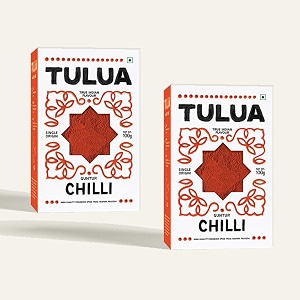 tulua guntur chilli premium powder lal mirch - 100gm each pack of 2  naturally processed with natural oils  100 natural and organic  sourced from guntur  made with sun-dried chillies