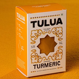 tulua lakadong turmeric premium powder haldi - 100gm  9-12 high curcumin content  sourced from meghalaya  100 natural and organic  no added artificial colours