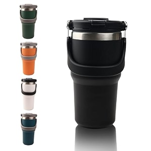 tumbler - coffee tumbler with lid - insulated travel coffee mug - tumbler bottle for hot and cold drinks leak proof stylish and functional design portable durable double wall bpa-free black