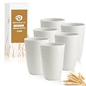 Tumbler Cups 16 OZ - Unbreakable Water Cups Set of 6 - White