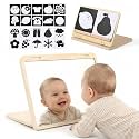 Tummy Time Mirror Toys, Baby Mirror Tummy Time Play Set for 0-6 Months