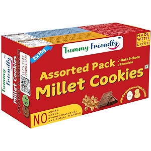 tummyfriendly foods millet chocolate cokies and oats cookies healthy millet biscuits for babies kids adults ragi jaggery biscuits healthy snacks for kids - 2x75 grams