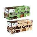 Tummy Friendly Millet Cookies - Chocolate Cookies and Peanut Butter. Healthy Millet Biscuits for babies, kids, adults - Pack of 2-75 grams Each