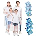 TUNCHMO Disposable Rain Ponchos for Adults &amp; Kids 4/6/10 Pack Extra Thick