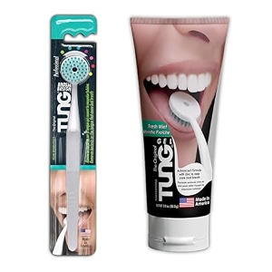 peak essentials the original tung brush peak essentials brush amp gel - tongue cleaner - starter pack white