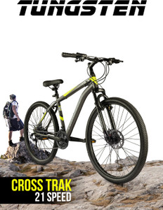 tungsten cross trak 21 speedgearedfront suspensiondual disc 26 t inch mountain cycle