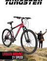 TUNGSTEN URBAN MOUNT 21 SPEED|geared|FRONT SUSPENSION|DUAL DISC 27.5 T (inch) Mountain Cycle