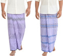 TUNI MANI Striped White Lungi