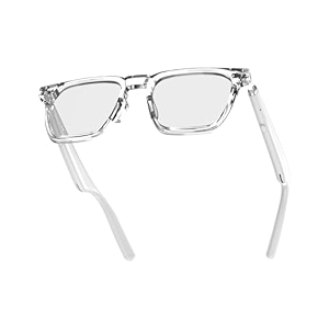tunifi g01 smart glasses wireless bluetooth with magnetic charging hands-free calling anti-blue light sport headset eyewear intelligent eyeglasses white