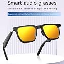 Tunifi G01 Smart Glasses Wireless Bluetooth with Magnetic Charging Hands-Free Calling, Anti-Blue Light, Sport Headset, Eyewear Intelligent Eyeglasses (Orange Yellow)