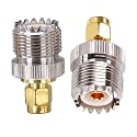 TUOLNK SMA to PL259 Adapter, 2pcs, Male to Female, Gold and Silver, Pure Copper and Nickel Plated, 50 Ohm, Low-Loss