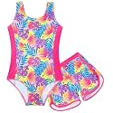 TUONROAD Toddler Girls One Piece Swimsuit Bathing Suit with Short for 3-9