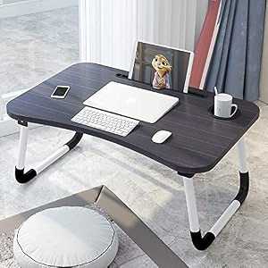 tupi smart multipurpose foldable laptop table with cup holder study table bed table breakfast table foldable and portableergonomic amp rounded edgesnon-slip -gtgtgt black