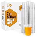 Turbo Bee 500 Pack 7oz Disposable Plastic Cups,Heat-Resistant &amp; Food Safe Drinking Cups for Hot/Cold Beverages, Perfect for Schools, Offices, Events &amp; Commercial Use