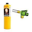 Turbo Flame Torch Kit with Igniter - Includes 1 MAPP Gas Cylinder | Ready-to-Use for Soldering, Brazing, Welding, Glass Blowing &amp; Fire Starting