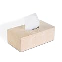 Turkish Natural Marble Tissue Box Cover, Beige Tissue Box Holder