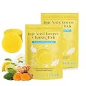 Turmeric & Kojic Acid Face Cleansing Foaming Pads for Dark Spots, Skin Brightening & Acne Prevention With Vitamin C, For All Skin Types (2 Pack (120 Pads))