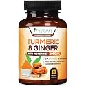 Turmeric Curcumin Supplement - 95% Curcuminoids with Organic Turmeric &amp; Ginger, BioPerine Black Pepper Extract for Best Absorption, Natural Vegan Joint Support, Non-GMO, Bottled in USA - 60 Capsules
