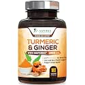 Turmeric Curcumin Supplement - 95% Curcuminoids with Organic Turmeric & Ginger, BioPerine Black Pepper Extract for Best Absorption, Natural Vegan Joint Support, Non-GMO, Bottled in USA - 180 Capsules