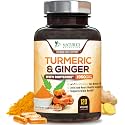 Turmeric Curcumin Supplement - 95% Curcuminoids with Organic Turmeric &amp; Ginger, BioPerine Black Pepper Extract for Best Absorption, Natural Vegan Joint Support, Non-GMO, Bottled in USA - 120 Capsules