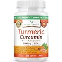 Turmeric Curcumin Supplement with Black Pepper 2600mg for High Absorption