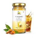 Dawn Lee Turmeric Latte 100g | Golden Milk Mix with High Curcumin Lakadong Turmeric, Mamra Almonds, Black Pepper, Saffron & Ayurvedic Herbs | Caffeine Free Golden Milk Masala | Immunity & Wellness Drink