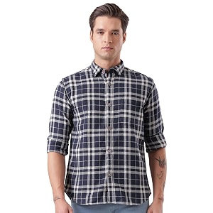 TURMS Mens Casual Checks Shirts Odor Control