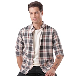 TURMS Mens Casual Checks Shirts Odor Control