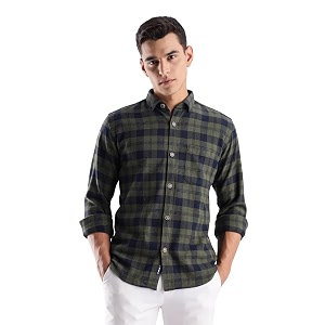 TURMS Mens Casual Checks Shirts Odor Control