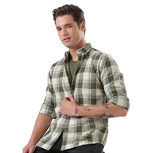 TURMS Mens Casual Checks Shirts Odor Control
