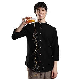 TURMS Mens Casual Solid Linen Shirts Odor