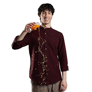 TURMS Mens Casual Solid Linen Shirts Odor