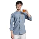 TURMS Men39s Casual Solid Linen Shirts Odor