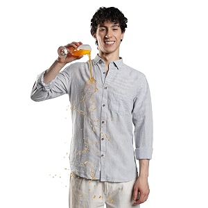 TURMS Mens Casual Striped Linen Shirts Odor