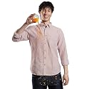 TURMS Men39s Casual Striped Linen Shirts Odor