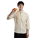 TURMS Men39s Casual Striped Linen Shirts Odor