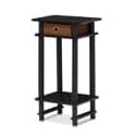 Turn-N-Tube End Table with Storage Bin, Espresso/Brown