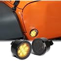 Turn Signal Lights Smoked Lens Compatible with 2007-2018 JK JKU Unlimited Amber LED Front Indicator Blinker Grill Parking Lamp without DRL Halo(1 Pair)