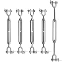 Turnbuckles, Jaw Jaw Turnbuckles, PIUM 4 Pcs 1/4 Galvanized Steel Turnbuckles, M6 Heavy Duty Marine Turnbuckles with 1000lbs Working Load Limit for Sunshade Railing, Fencing, Clothline, Lifting