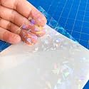 Cracked Glass Holographic Laminate, 12x12 Self-Adhesive Sticker Laminate Vinyl for Cricut, Stickers, Trading Cards, Photos, Paper, Planners, Journals by Turner Moore Edition (Transparent, 5-Pack)
