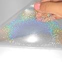 Turner Moore Edition Sparkle Holographic Laminate, 12"x12" Self-Adhesive Laminating Sheets Vinyl for Cricut, Stickers, Trading Cards, Photos, Scrapbooking, Journals, Planners (Transparent, 5-Pack)