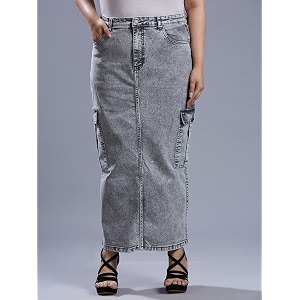 TURNING BLUE Womens Plus Size Grey Straight