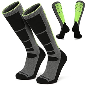 turnway 2-pairs ski socks 85 cotton over the calf otc for skiing snowboarding winter outdoor activities for men amp women