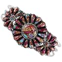Southwest Style Genuine Gemstones 925 Sterling Silver Cluster Bracelet