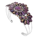 Southwest Style Genuine Gemstones 925 Sterling Silver Cluster Bracelet