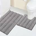 Turquoize Chenille Bathroom Rugs Non Slip -