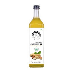 turritopsis groundnut mungfali cooking oil cold pressed edible kachi ghani certified organic kolhu chekku wood pressed unrefined pure natural 1 litre pack of 1