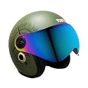 Turtle Helmet Star with Visor Open Face Design with Scratch Resistive Rainbow Visor &amp; Hard Shell ABS Plastic Helmet-Parent